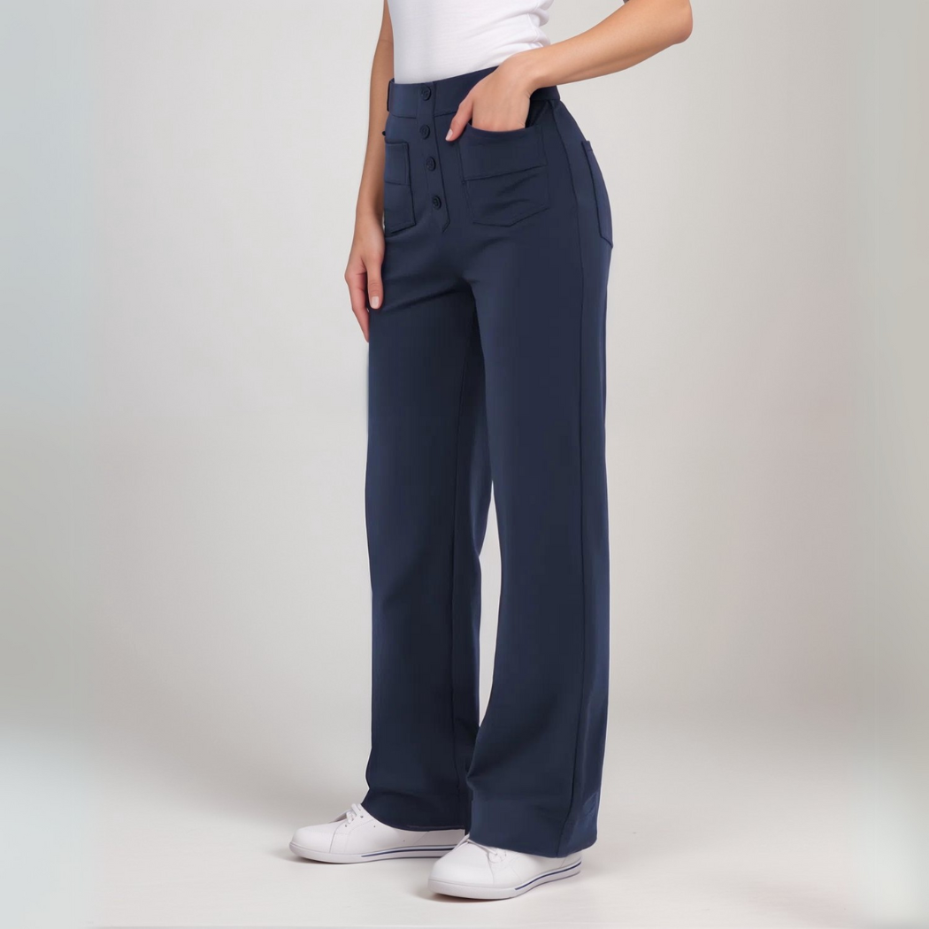 High-Waist Comfort Fit Trousers