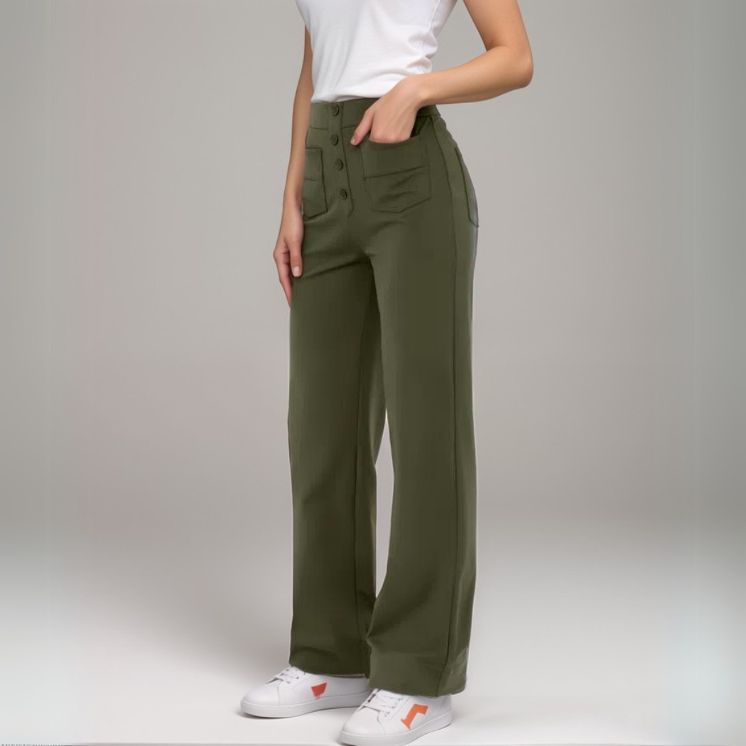 High-Waist Comfort Fit Trousers