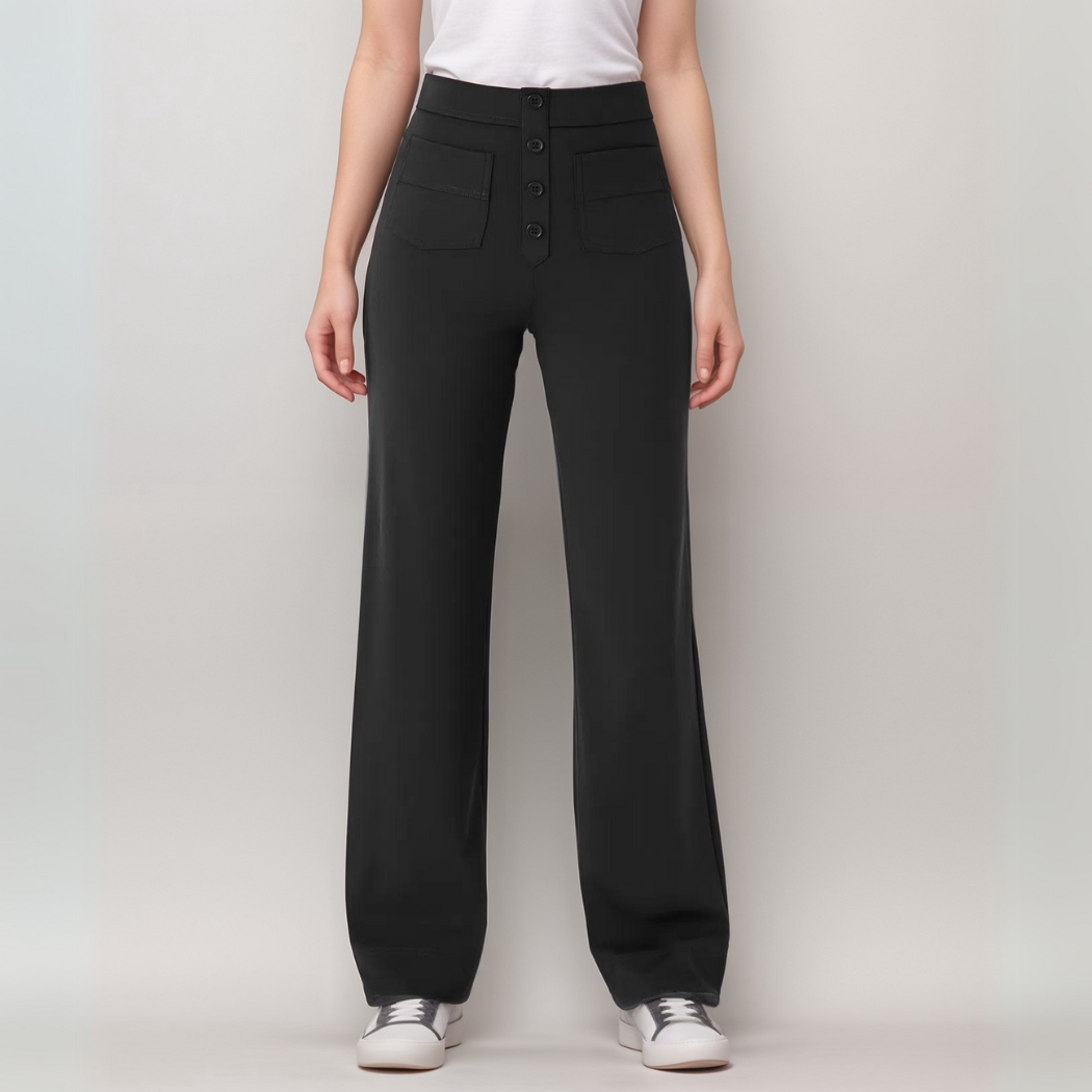 High-Waist Comfort Fit Trousers