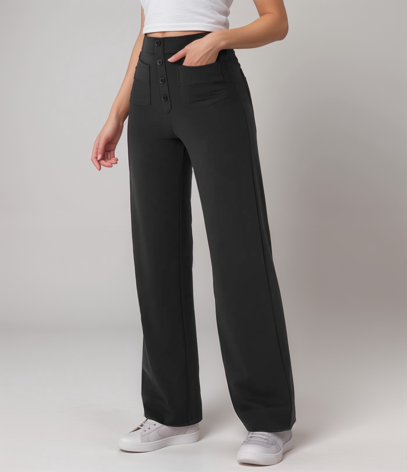 High-Waist Comfort Fit Trousers