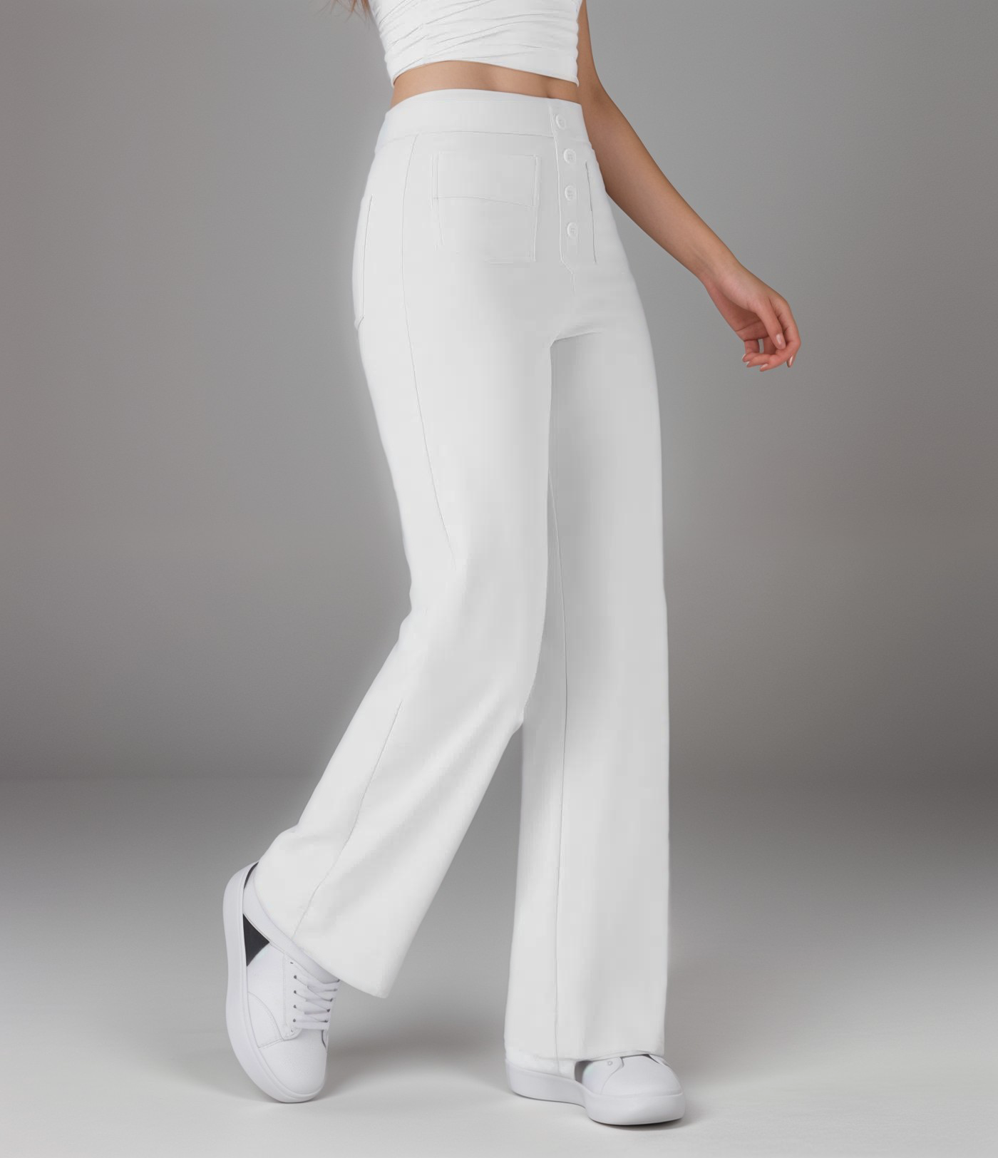 High-Waist Comfort Fit Trousers