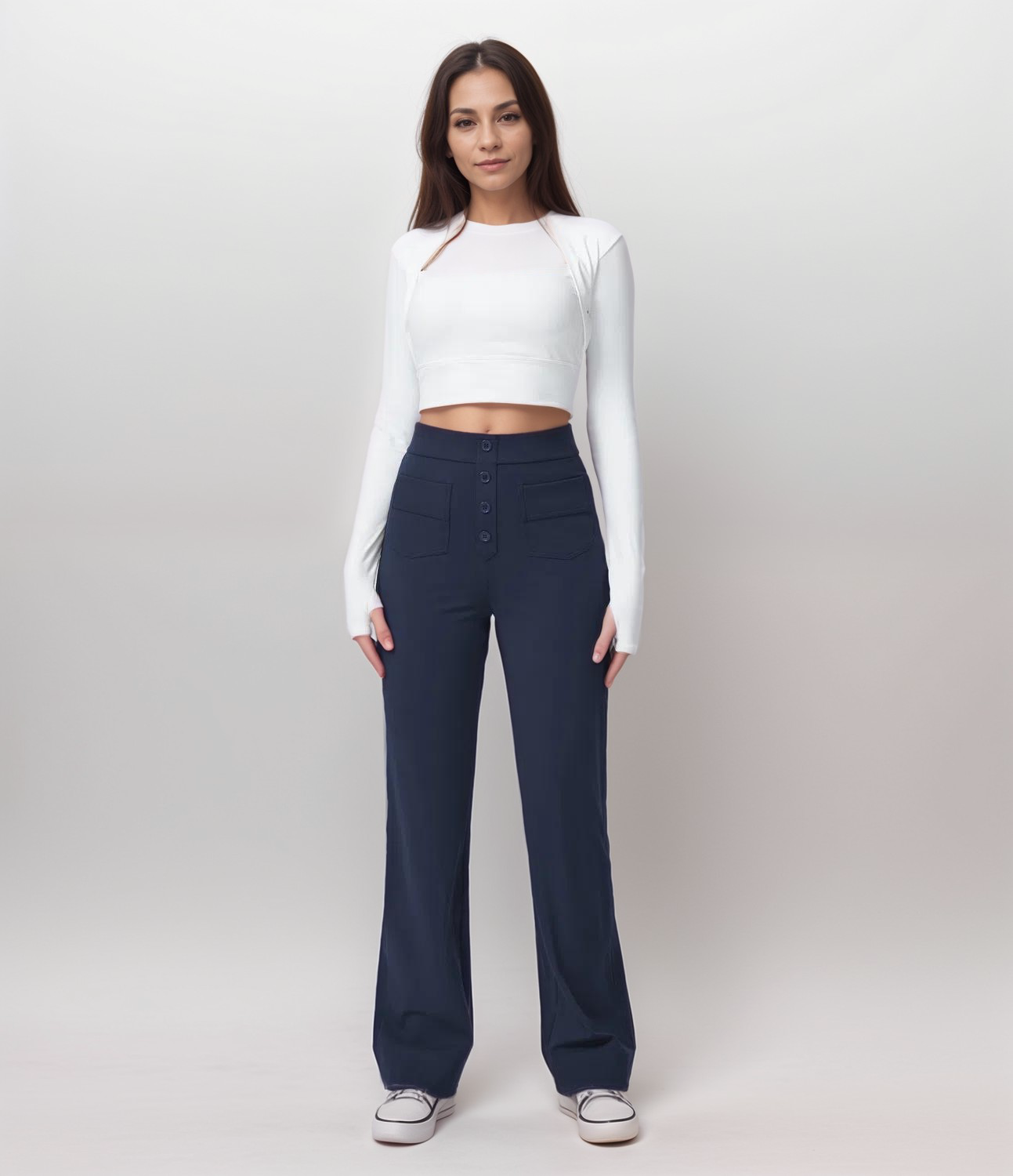 High-Waist Comfort Fit Trousers