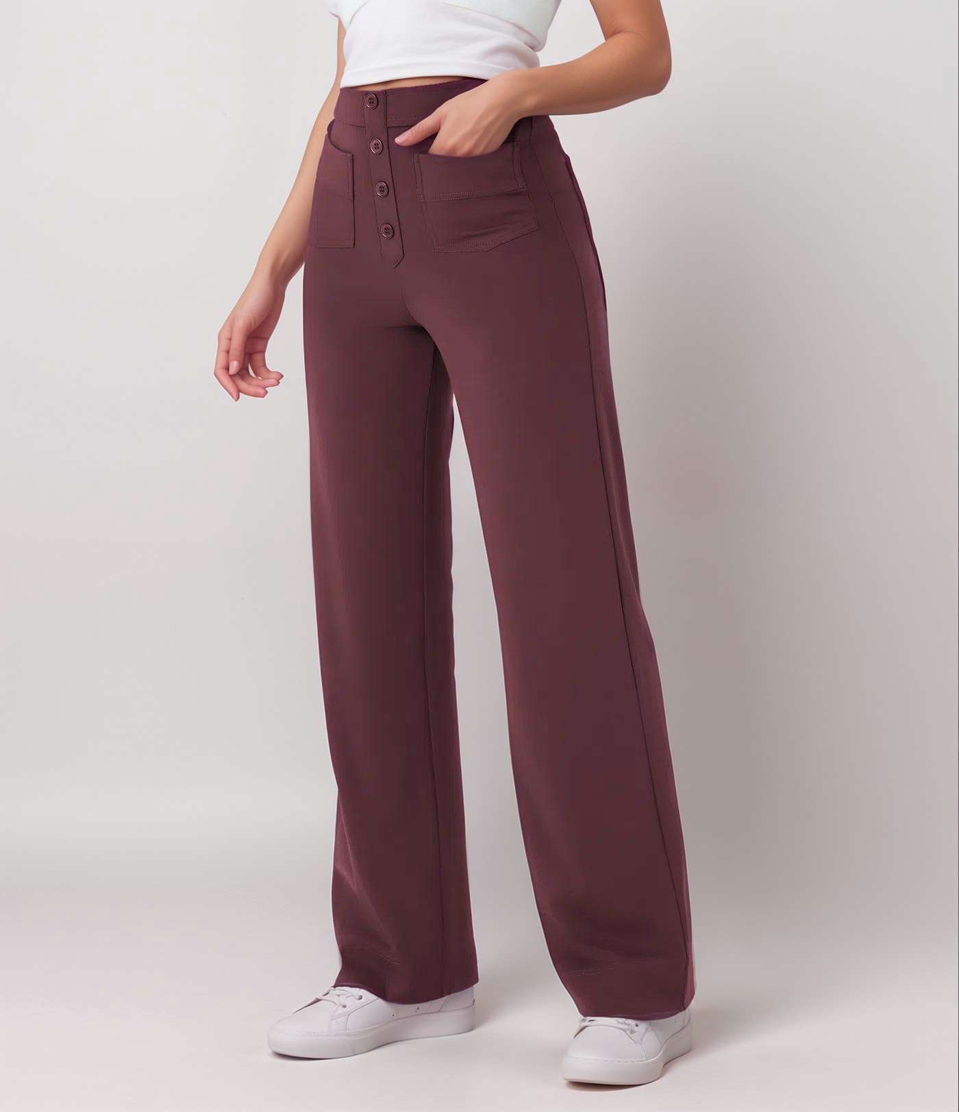 High-Waist Comfort Fit Trousers