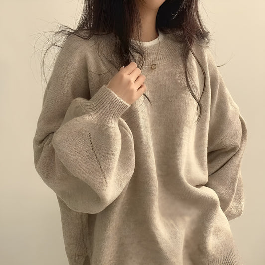 Crew Neck Lantern Sleeve Sweater