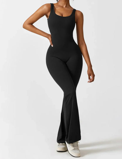 Chic V-Cut Flare Jumpsuit