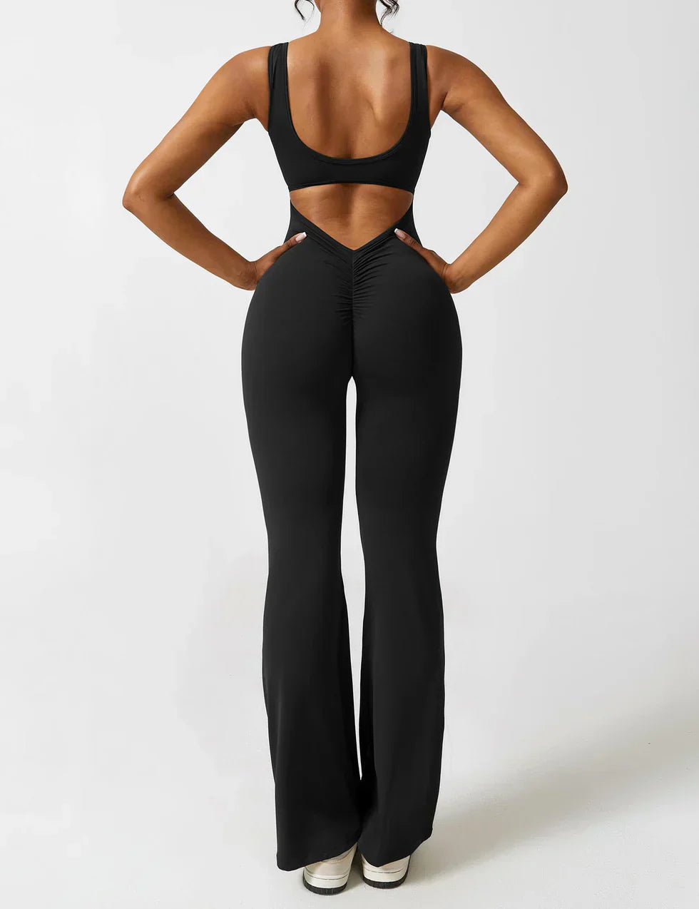 Chic V-Cut Flare Jumpsuit