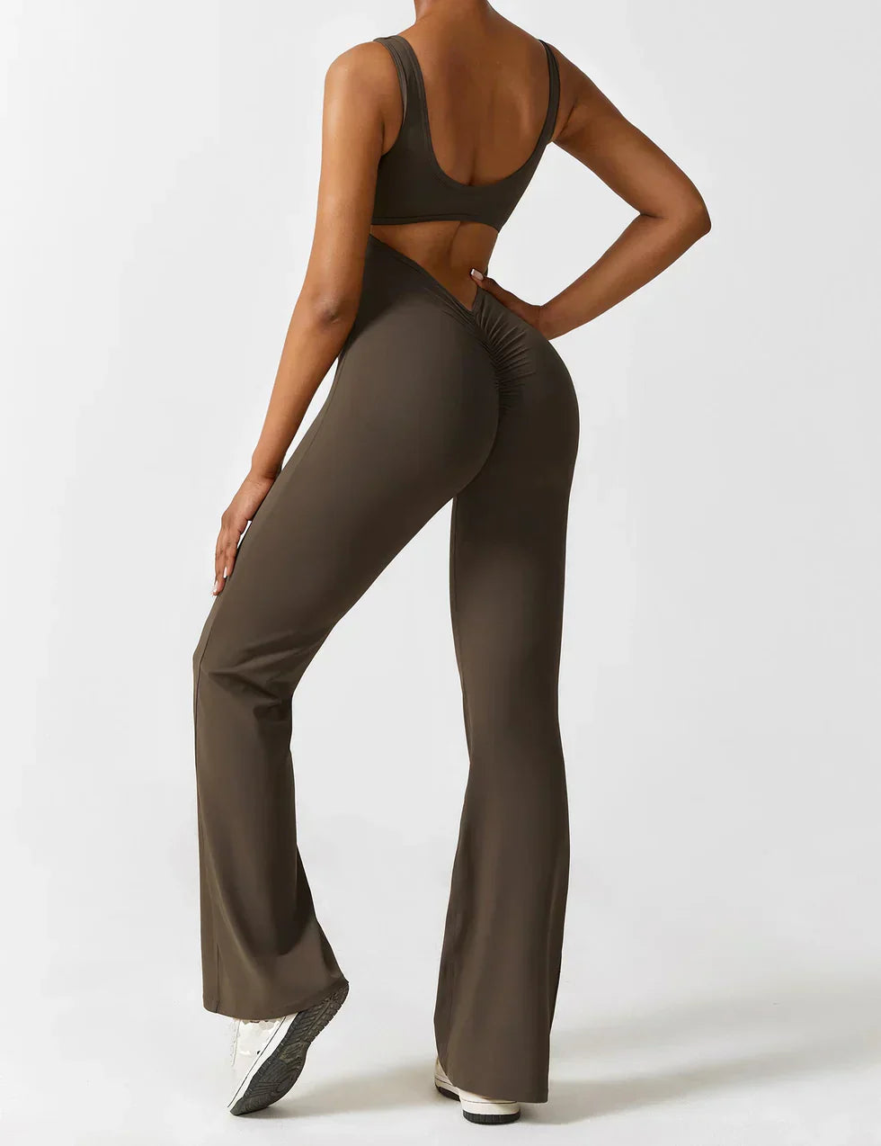 Chic V-Cut Flare Jumpsuit