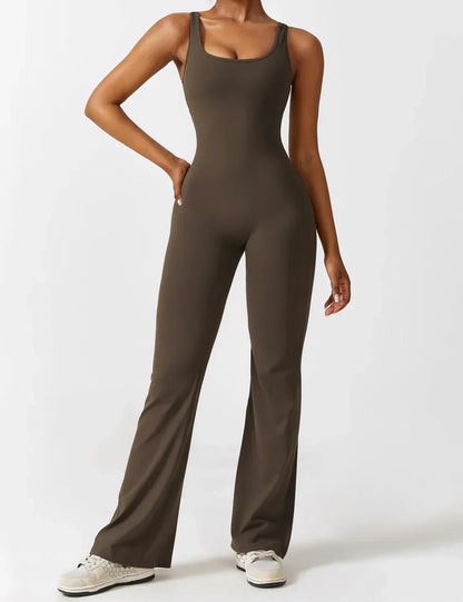 Chic V-Cut Flare Jumpsuit