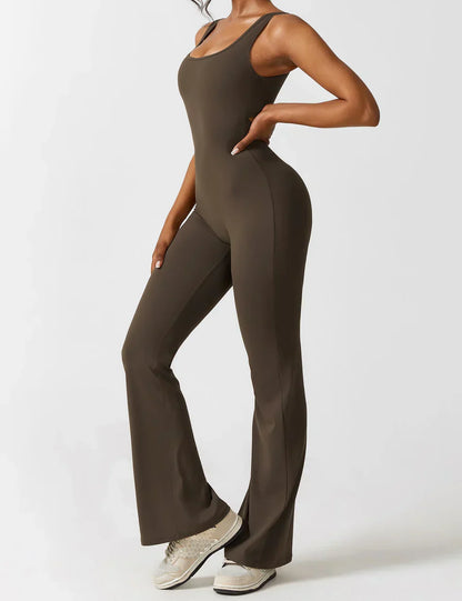 Chic V-Cut Flare Jumpsuit