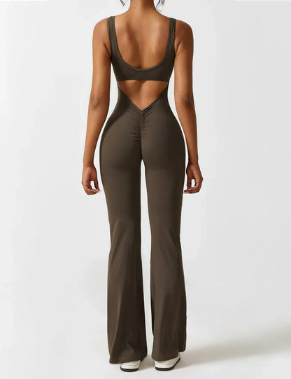 Chic V-Cut Flare Jumpsuit