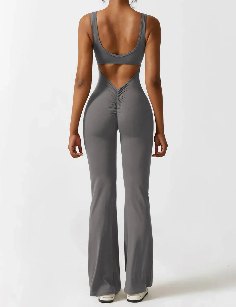 Chic V-Cut Flare Jumpsuit